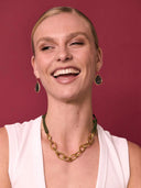 Groene ketting met touw en gouden schakels
