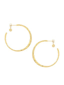 Platte gehamerde oorringen medium (3.9cm)