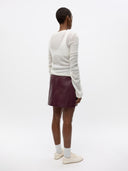 Bordeaux faux leren rok