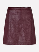Bordeaux faux leren rok