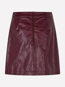 Bordeaux faux leren rok
