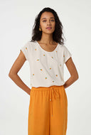Ecru t-shirt met embroidery phil