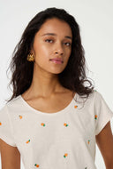Ecru t-shirt met embroidery phil