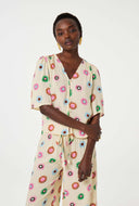 Ecru blouse met print starlet