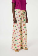 Ecru broek met print palapa