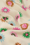Ecru broek met print palapa