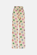 Ecru broek met print palapa