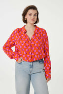 Rode blouse met print coco