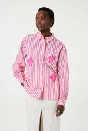 Roze gestreepte blouse alex