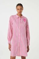 Roze-wit gestreepte blousejurk allie dress