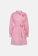 Roze-wit gestreepte blousejurk allie dress