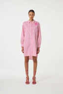 Roze-wit gestreepte blousejurk allie dress