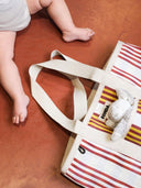 Geel gestreepte shopper