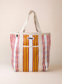 Geel gestreepte shopper