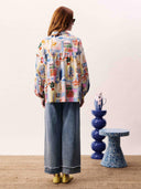 Blouse met print topaze