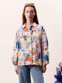 Blouse met print topaze