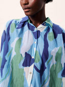 Blouse met blauwe print bering