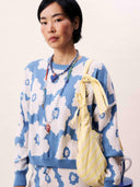 Blauwe trui met bloemenprint dulse