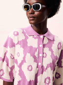 Polo top met roze bloemen typha