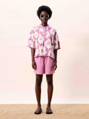 Polo top met roze bloemen typha