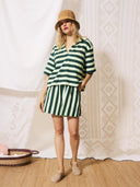 Groen gestreepte short salvatore