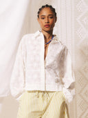 Witte broderie blouse esposito