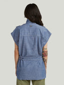 Denim top double belted shirt s\l wmn