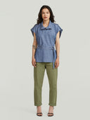 Denim top double belted shirt s\l wmn
