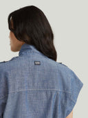 Denim top double belted shirt s\l wmn