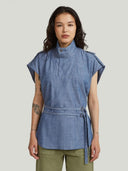 Denim top double belted shirt s\l wmn