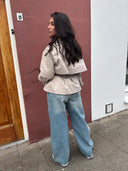 Beige korte trenchcoat