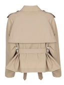 Beige korte trenchcoat