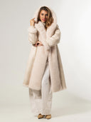 Lange reversible fur jas