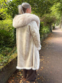 Lange reversible fur jas
