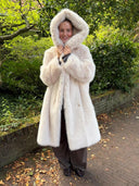 Lange reversible fur jas