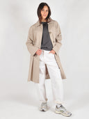 Beige midi jas