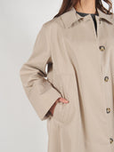 Beige midi jas