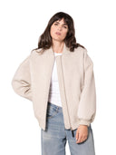 Beige bomber jack met rits
