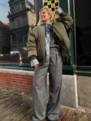 Bomber jacket met rits