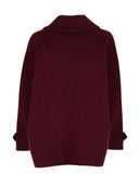 Bordeaux cape jas met knopen