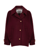 Bordeaux cape jas met knopen