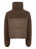 Korte bruine jas teddy en gewatteeerd