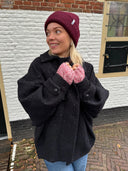 Korte zwarte jas met pailletten