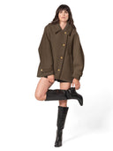 Korte oversized jas met knopen