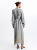 Ramie maxi jurk grape