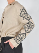 Beige blouse met emboridery lefkada