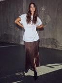 Bruine kanten rok summer lace tall skirt