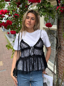 Zwarte kanten top new lace