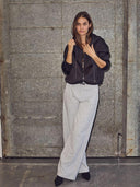 Grijze wide leg broek loose tall pants