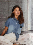 Denim blouse ns logo shirt